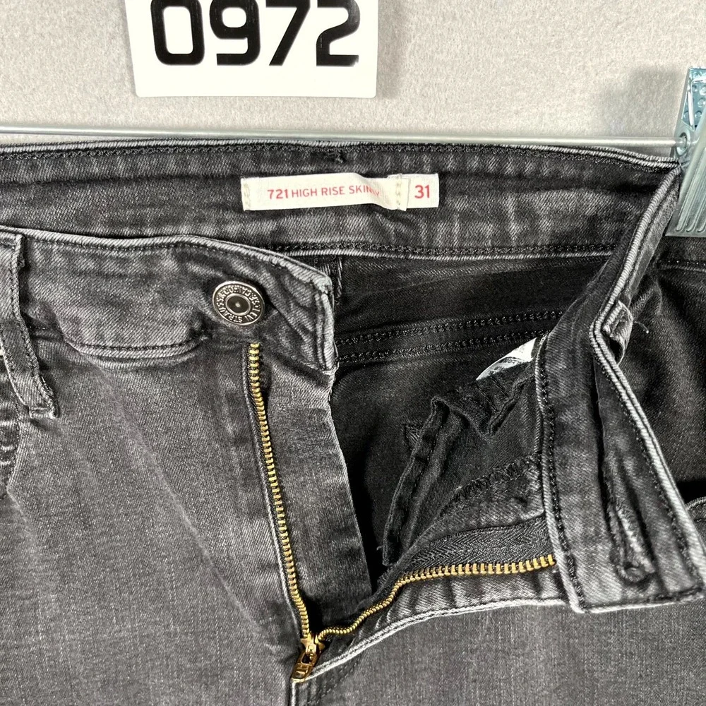 Levi's 721 Jeans Mens 31 Black‎ Denim Dark Wash 5 Pockets High Rise Skinny Leg